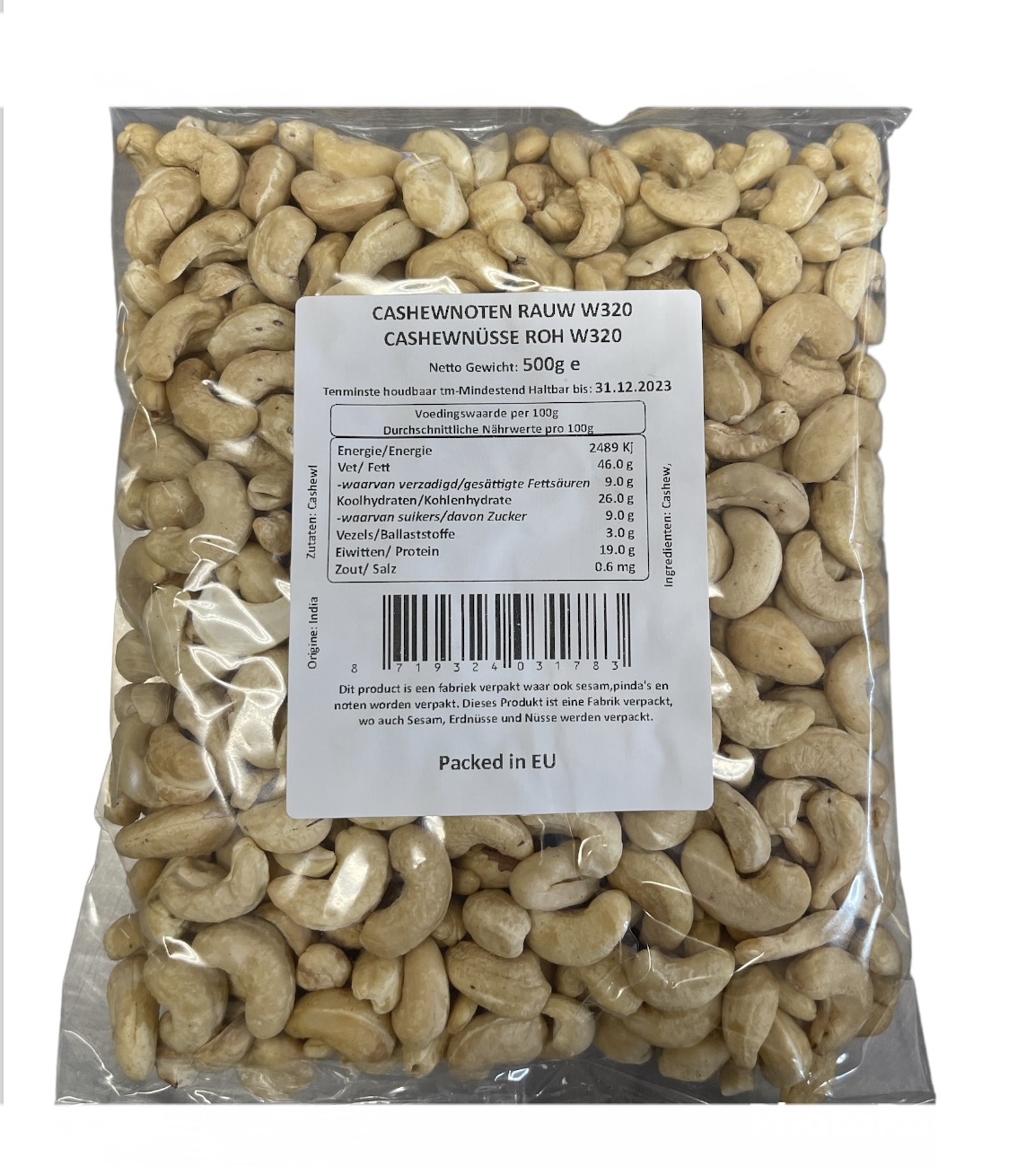 Ganze Weiße Cashewnüsse W320 -500g