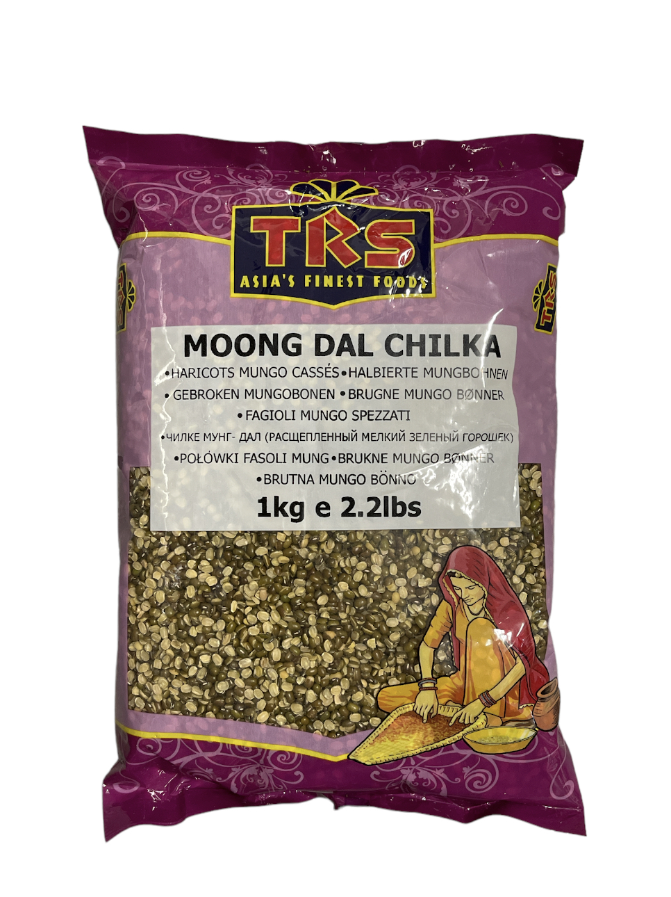 TRS Mung Dal Chilka Halbierte Mungbohnen 1kg