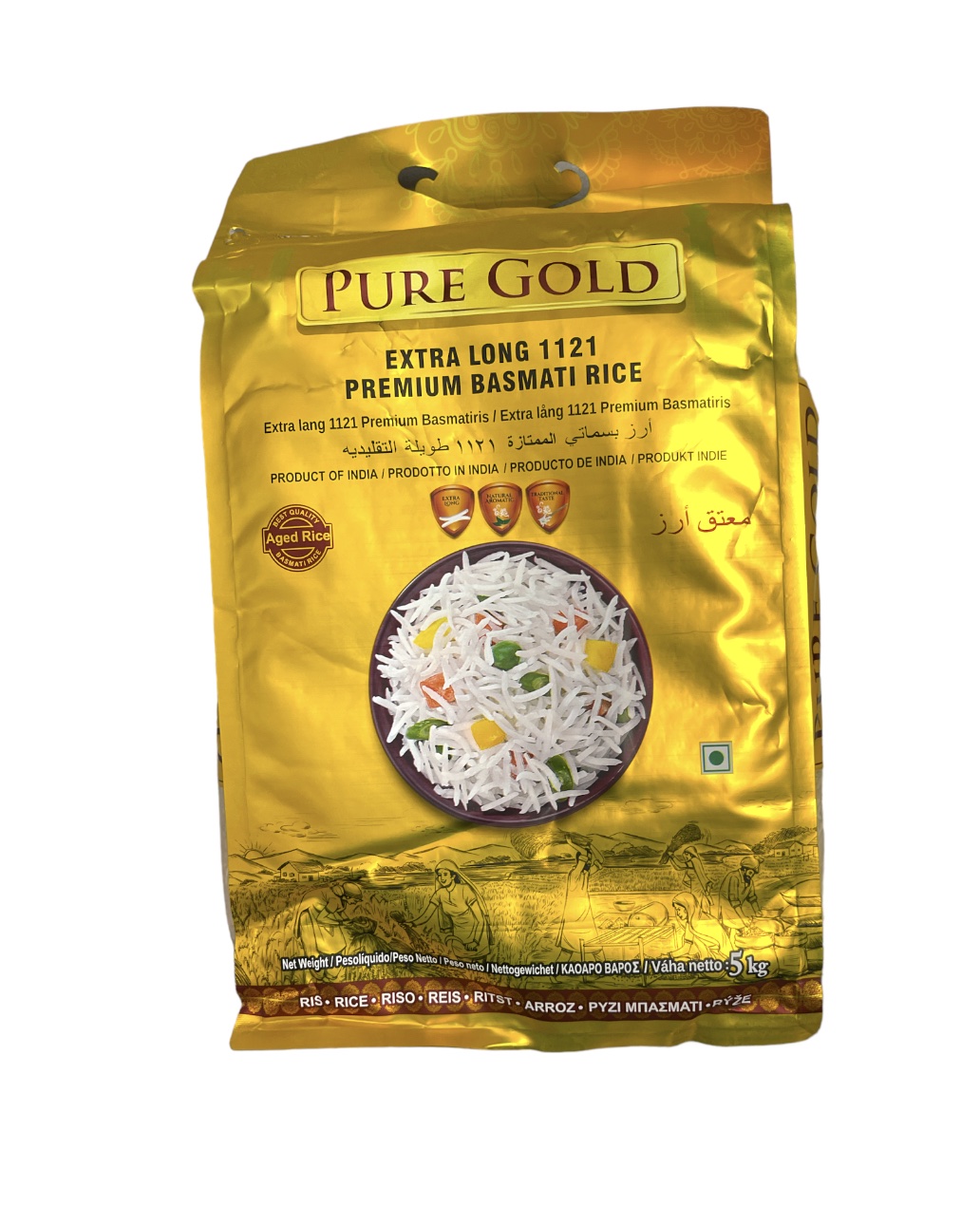 PURE GOLD EXTRA LONG 1121 PREMIUM BASMATI RICE 5kg