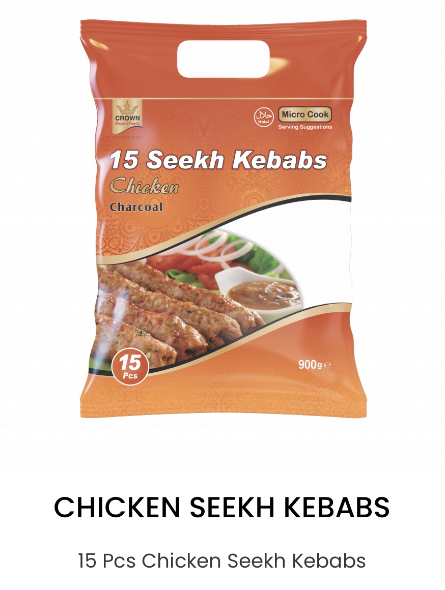 Crown 15 Pcs Chicken Seekh Kebabs 900g