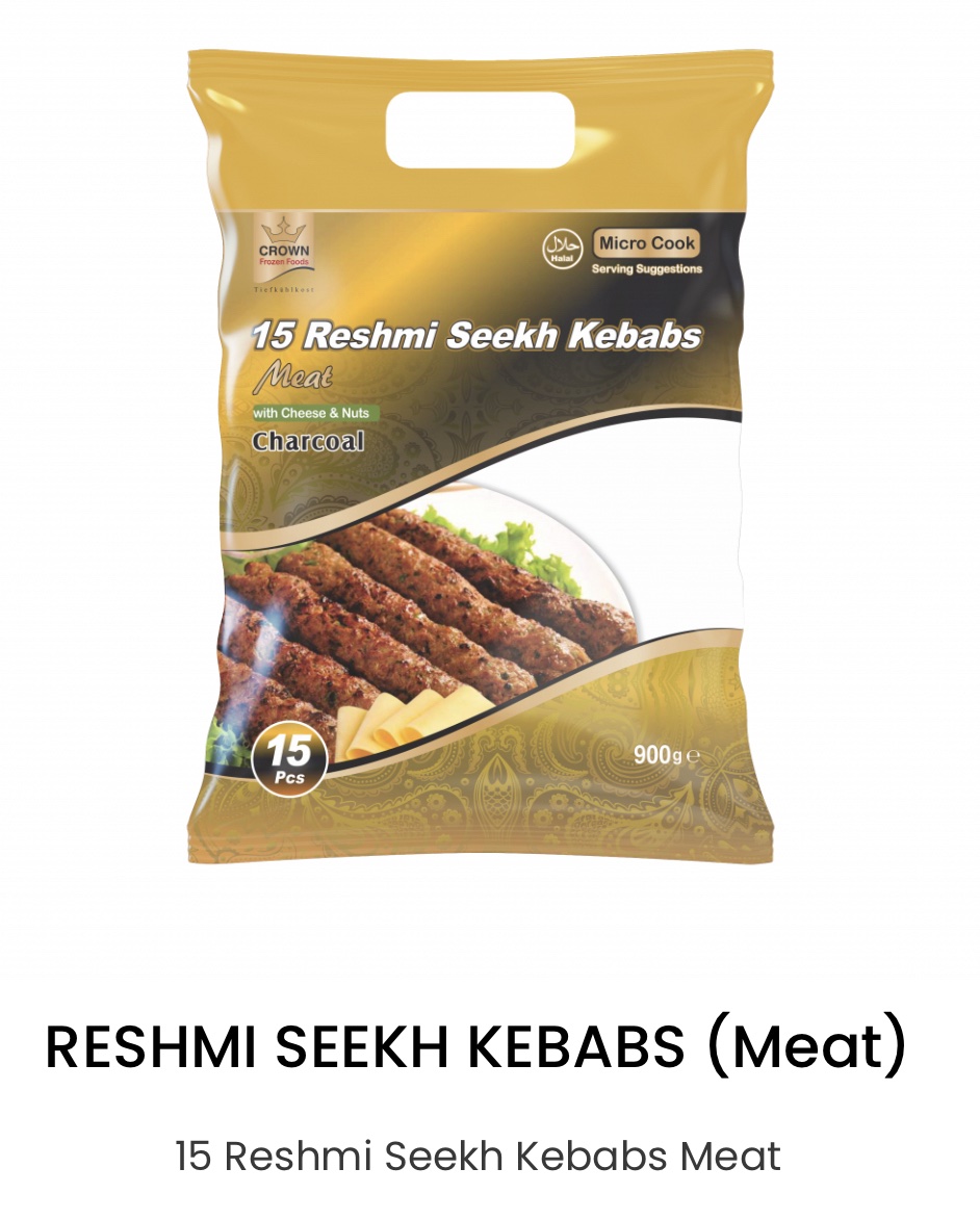 Crown RESHMI SEEKH KEBABS (Meat) 900g