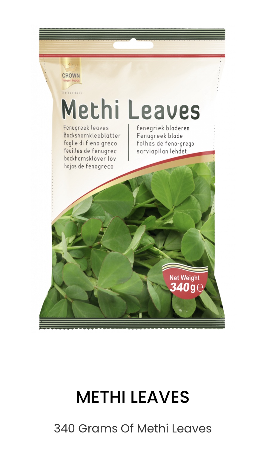 Crown 340 Grams Of Methi Leaves