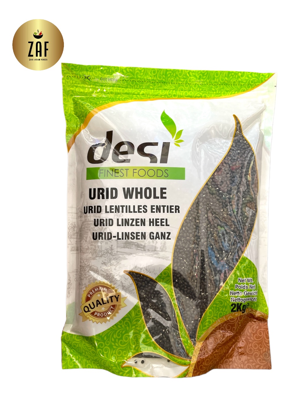 Desi Urid Whole (URID-LINSEN GANZ) 2Kg