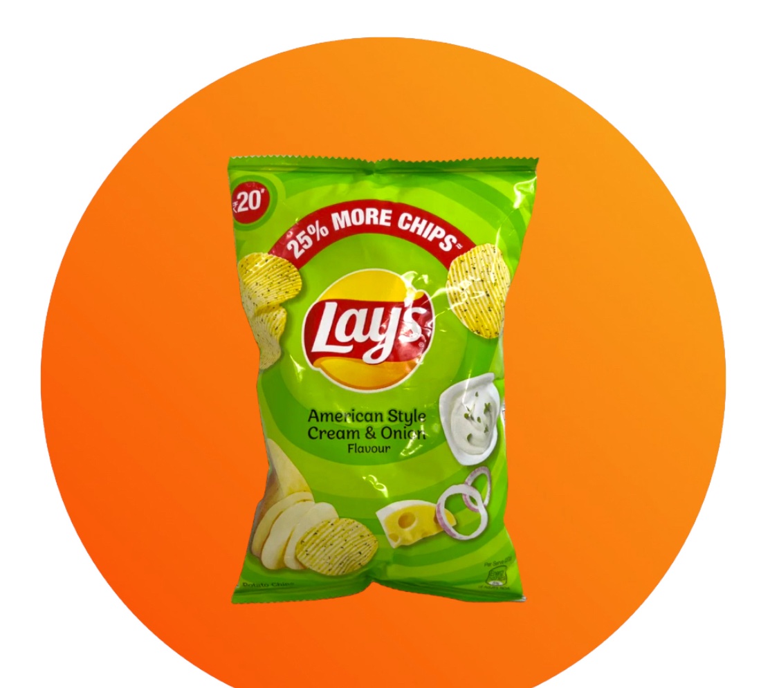 LAY’S AMERICAN STYLE CREAM & ONION FLAVOUR CHIPS 52g