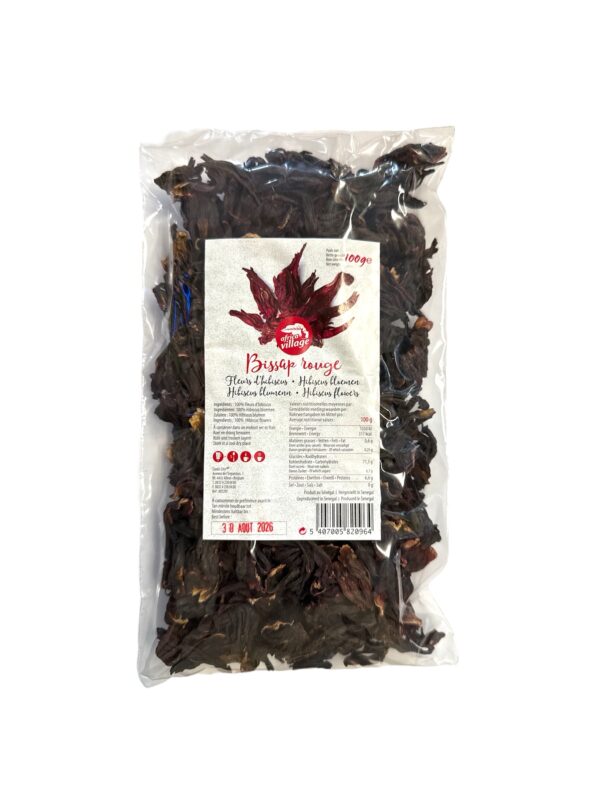 Bissap Rouge Dried Hibiscus Flowers 100% Natural 100g